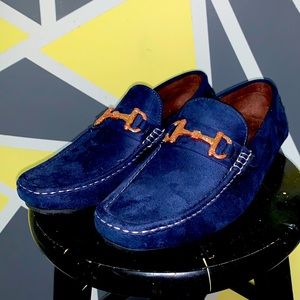Navy Blue/Gold Men’s Loafers